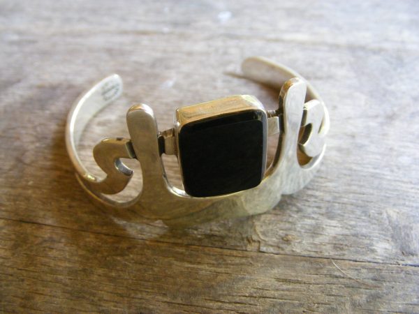 Square Onyx Cuff Bracelet – Vintage Mexican