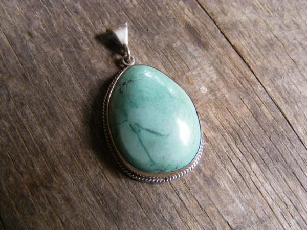 Turquoise Pendant with Rope