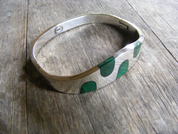Malachite Hinge Bracelet – Vintage Mexican