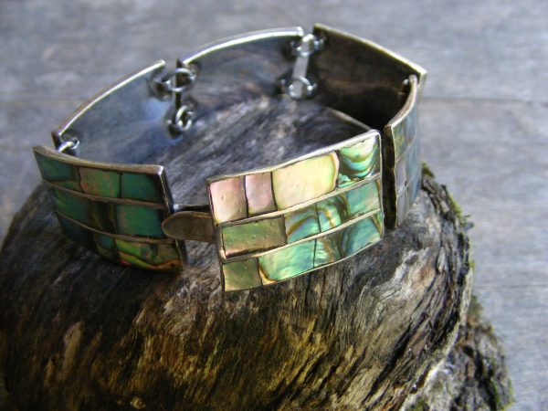 Double Link Abalone Bracelet – Vintage Mexican