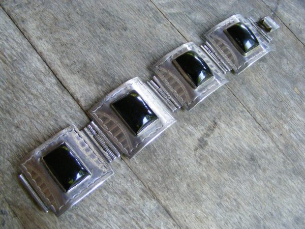 Onyx Hinge Bracelet – Vintage Mexican