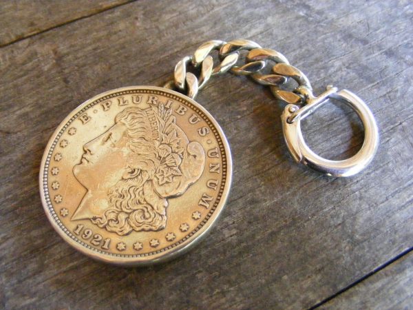 Silver Dollar with Back Key Ring