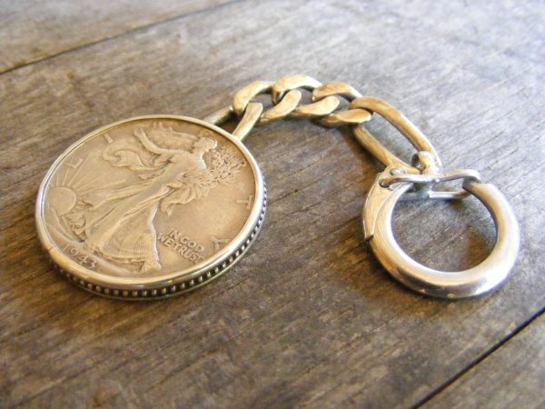 Beaded Walking Liberty Key Ring