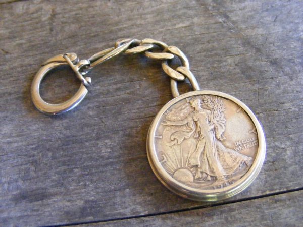 Walking Liberty Key Ring with Figaro