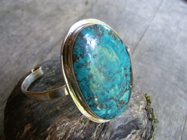 Cuff Bracelet with Large Turquoise