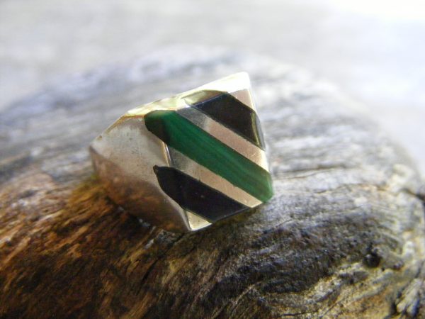 Multi-Stone Inlaid Ring – Vintage Mexican