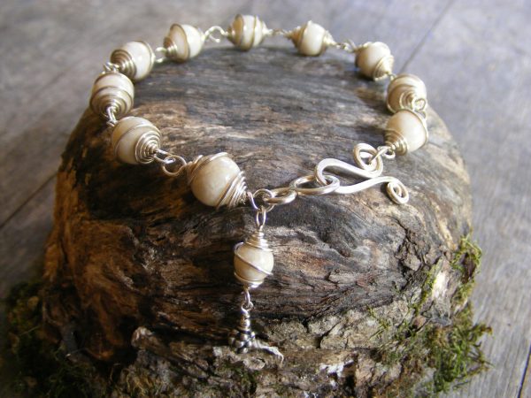 Ivory Stone Spiral Bracelet