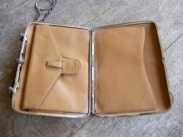 Kid Leather Sterling Silver Purse