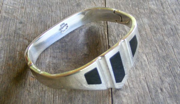 Black Inlay Bracelet – Vintage Mexican