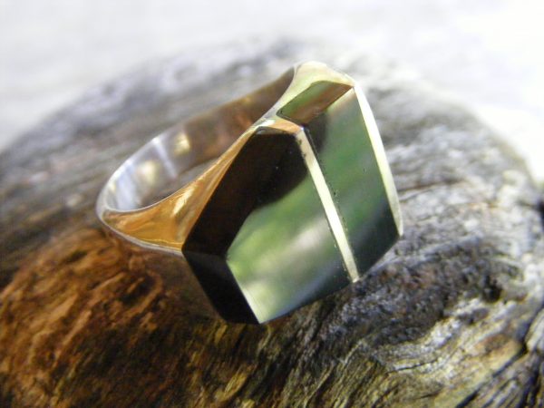Double Inlay Onyx Ring – Vintage Mexican