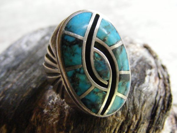 Zuni Turquoise Inlay Humming Bird Ring “SOLD”