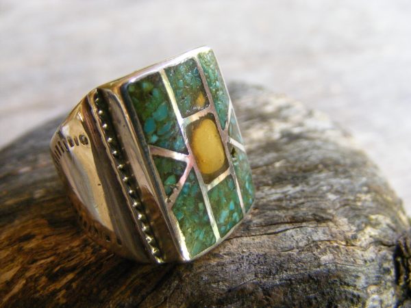 Zuni Turquoise Chip Inlay Ring “SOLD”