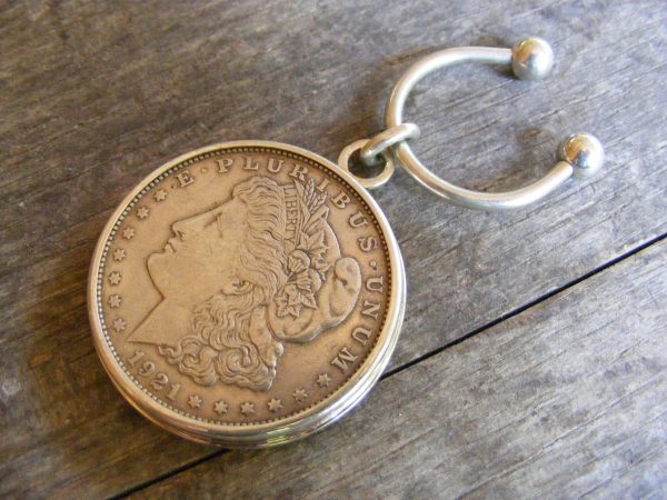 Silver Dollar Horseshoe Key Ring