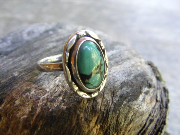 Turquoise Ring with Marquise Rim