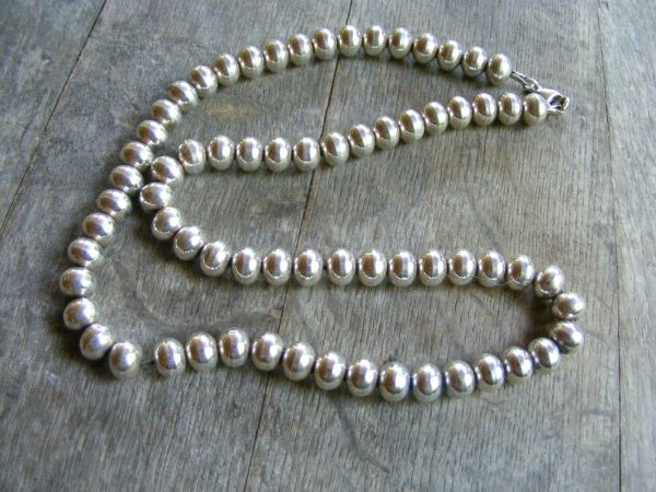 Rondelle Bead Sterling Silver Necklace