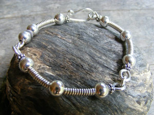Coil and Ball Cuff Bracelet